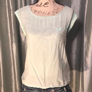 Lauren Conrad Mint Green Cap Sleeve Tee